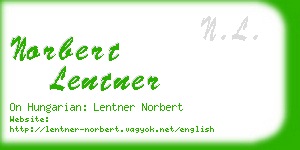 norbert lentner business card